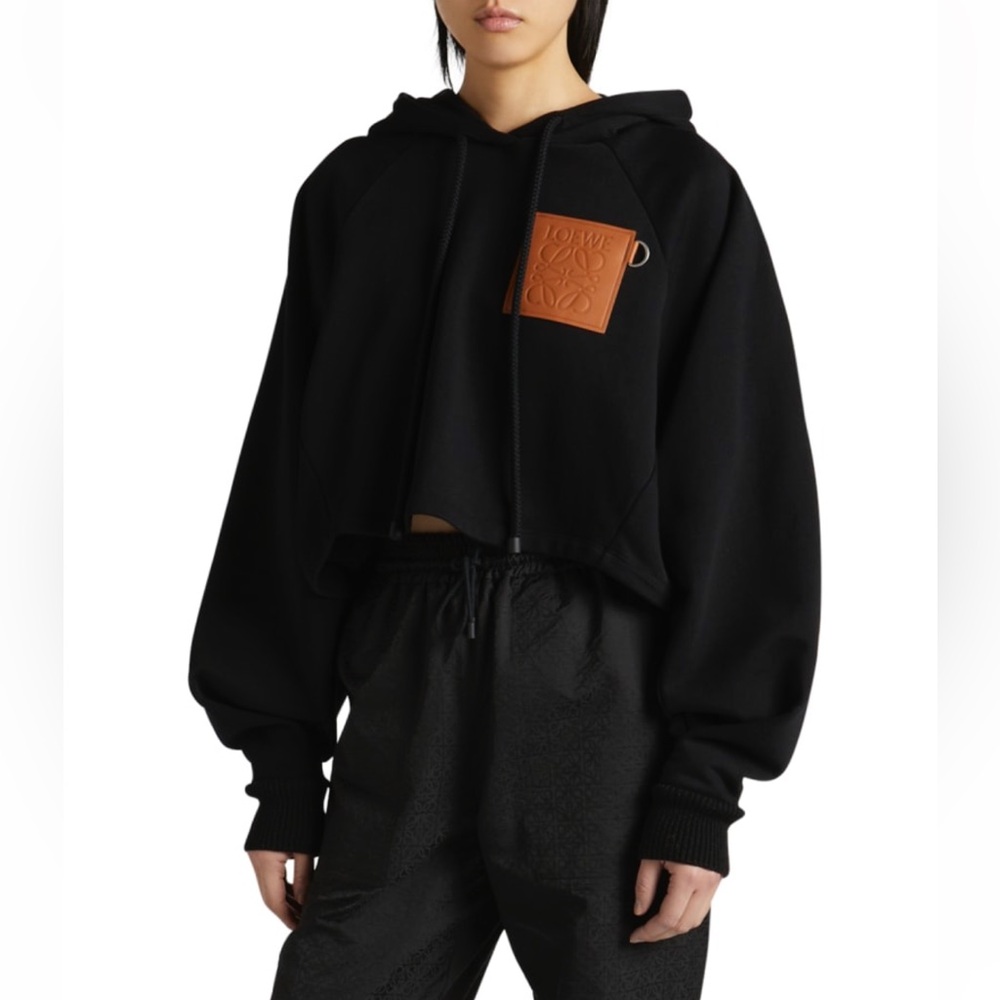 Loewe Anagram Patch Cropped Hoodie